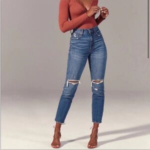 Abercrombie The Skinny High Rise Distressed Cropped Jeans Size 24